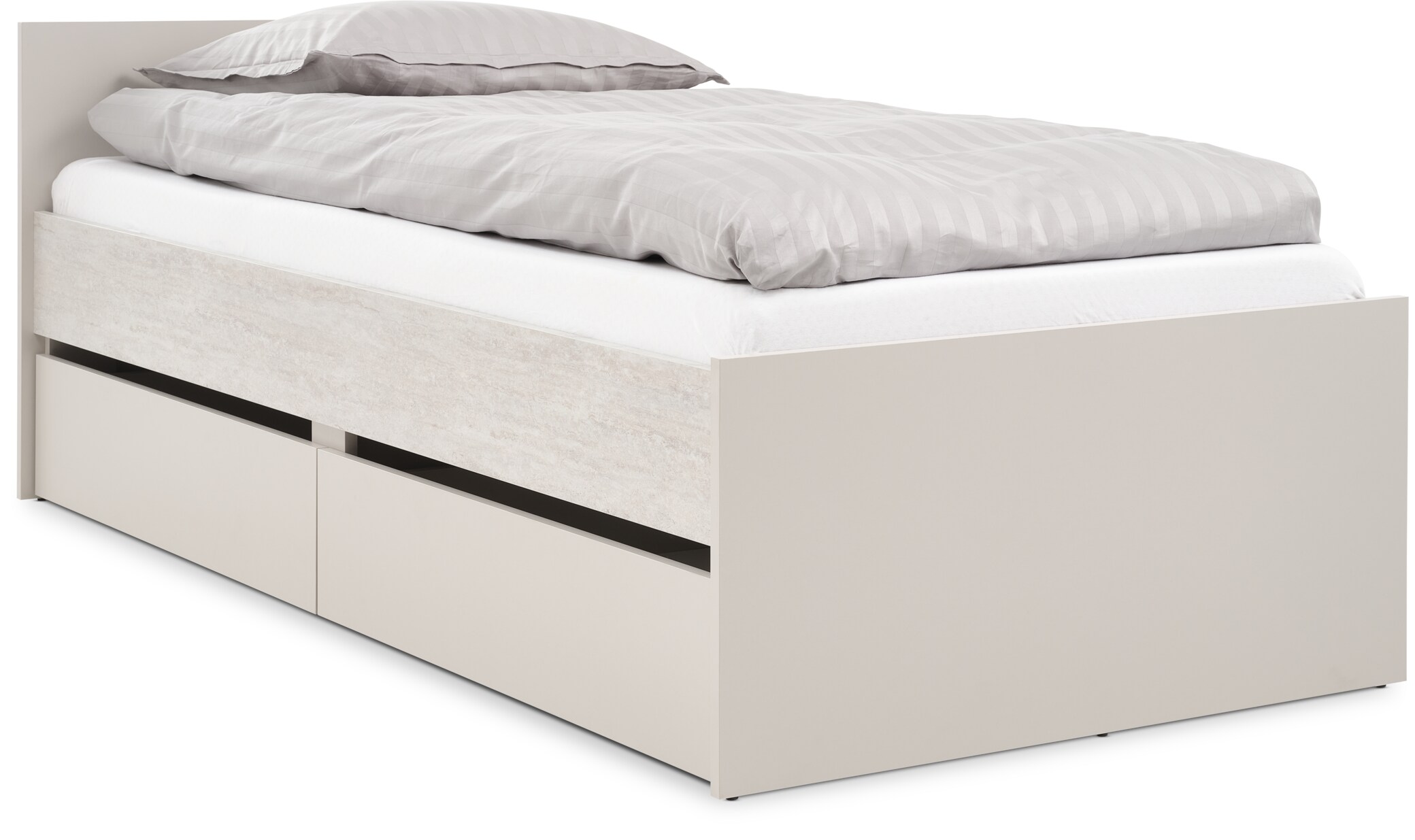 JYSK Bettgestell m/Stauraum BILLUND 90x200 Travertin/beige