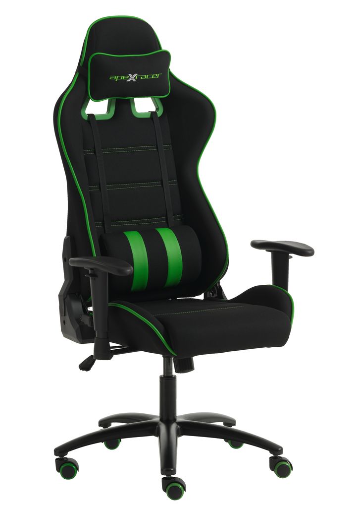 Gaming chair LAMBJERG black mesh green JYSK