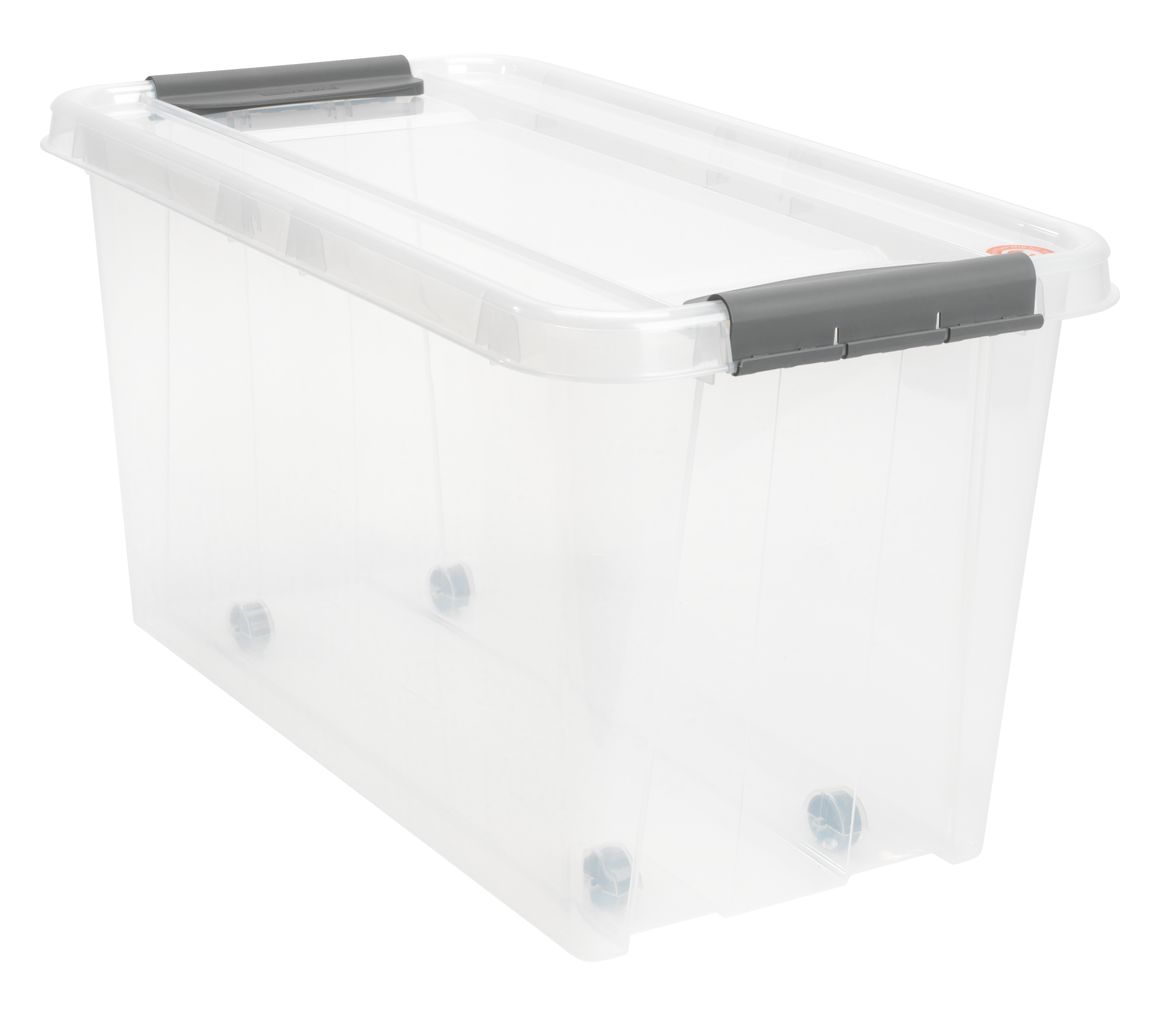 Boîtes de rangement en plastique transparent 70L avec couvercle CLEAR BOX  Mega