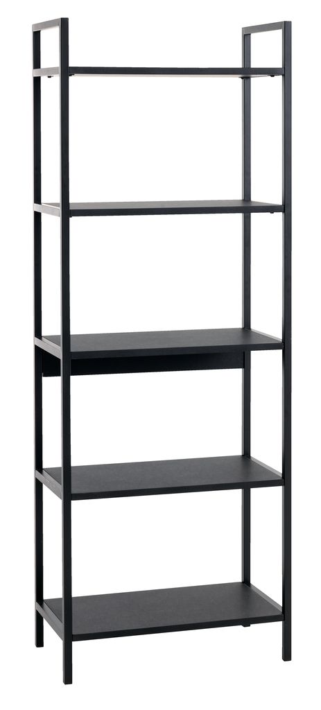 black shelving unit