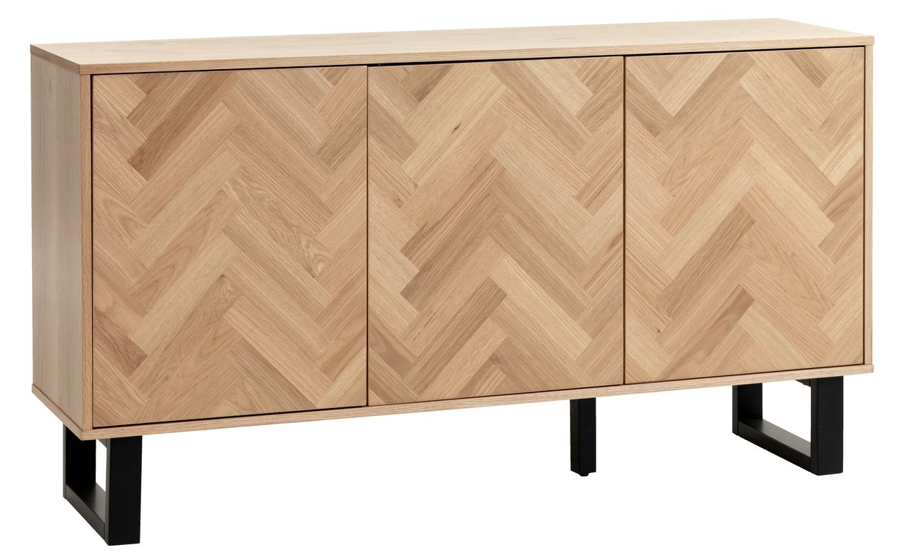 Dressoir AGERSKOV 3 deuren eiken/zwart JYSK