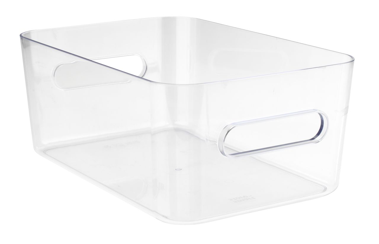 Clear storage basket 20x30x12 cm