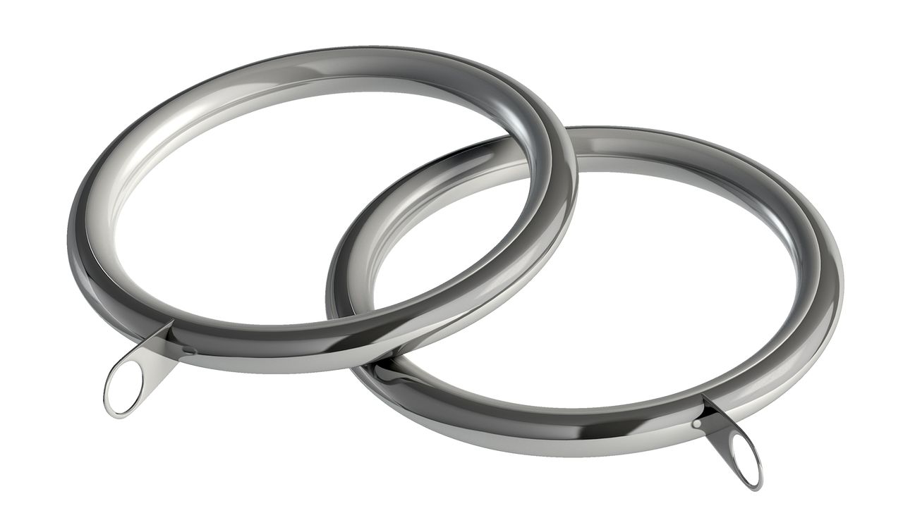Curtain rings KARATS 28mm pack of 8 silver JYSK