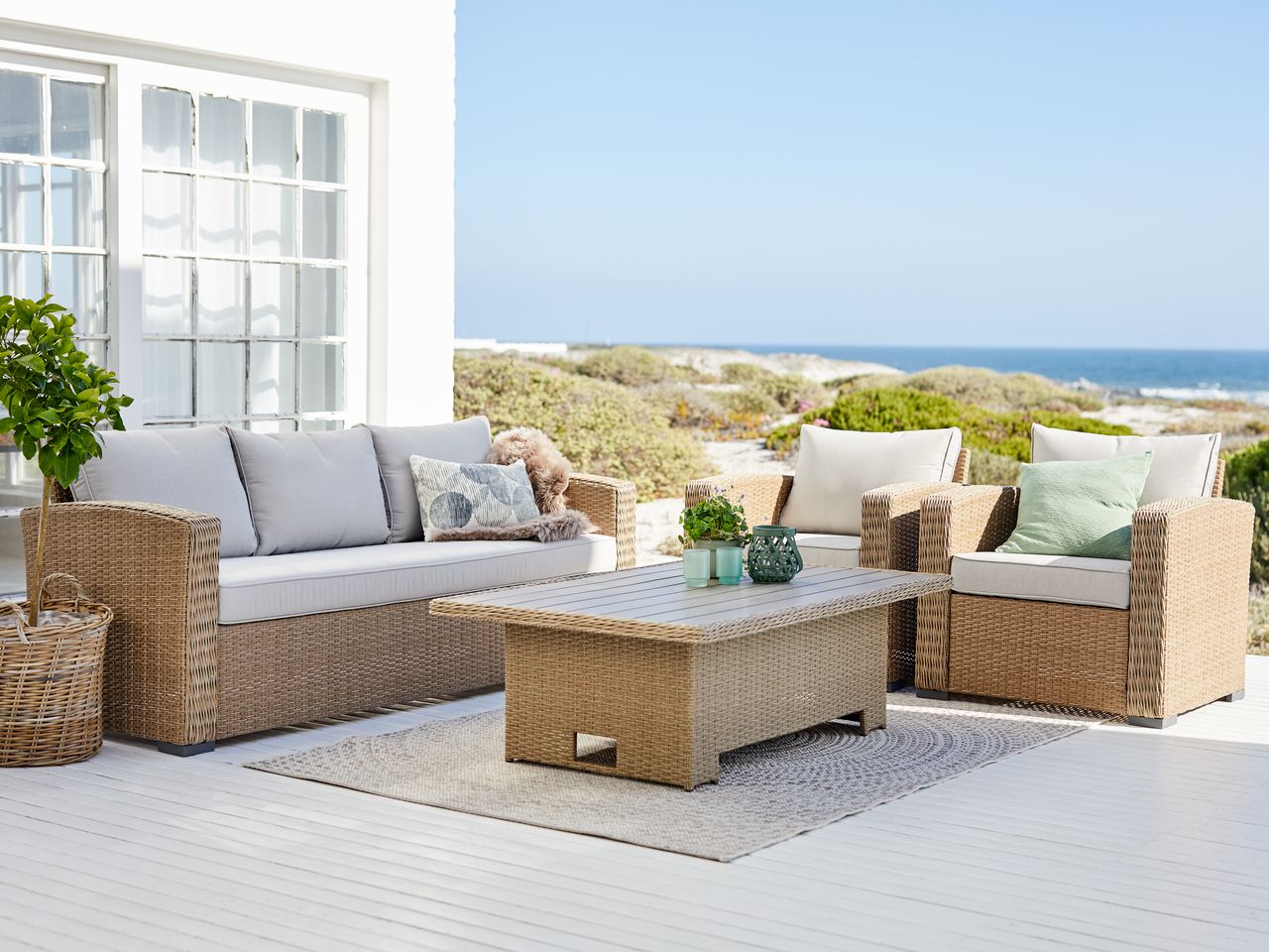 Loungeset VEMB 5persoons naturel JYSK