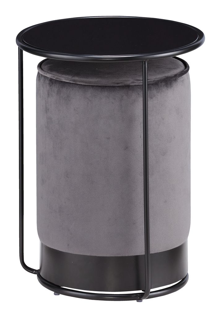 Beistelltisch & Pouf RYSLINGE schwarz/gr JYSK