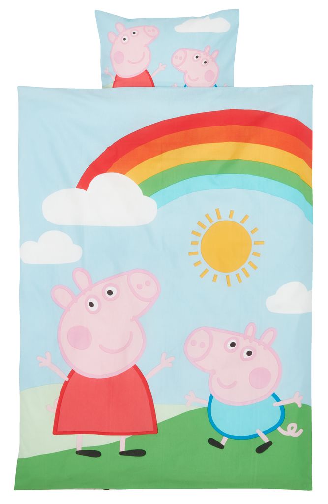 Afbreken Gezicht omhoog Articulatie Dekbedovertrek junior PEPPA PIG 100x140 blauw/groen | JYSK