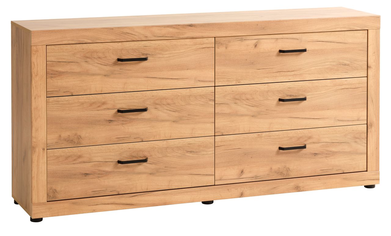 Kommode LINTRUP 3+3 Schubladen eiche JYSK