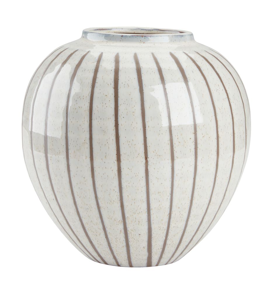 Vase SOFUS D21xH21cm white/brown JYSK