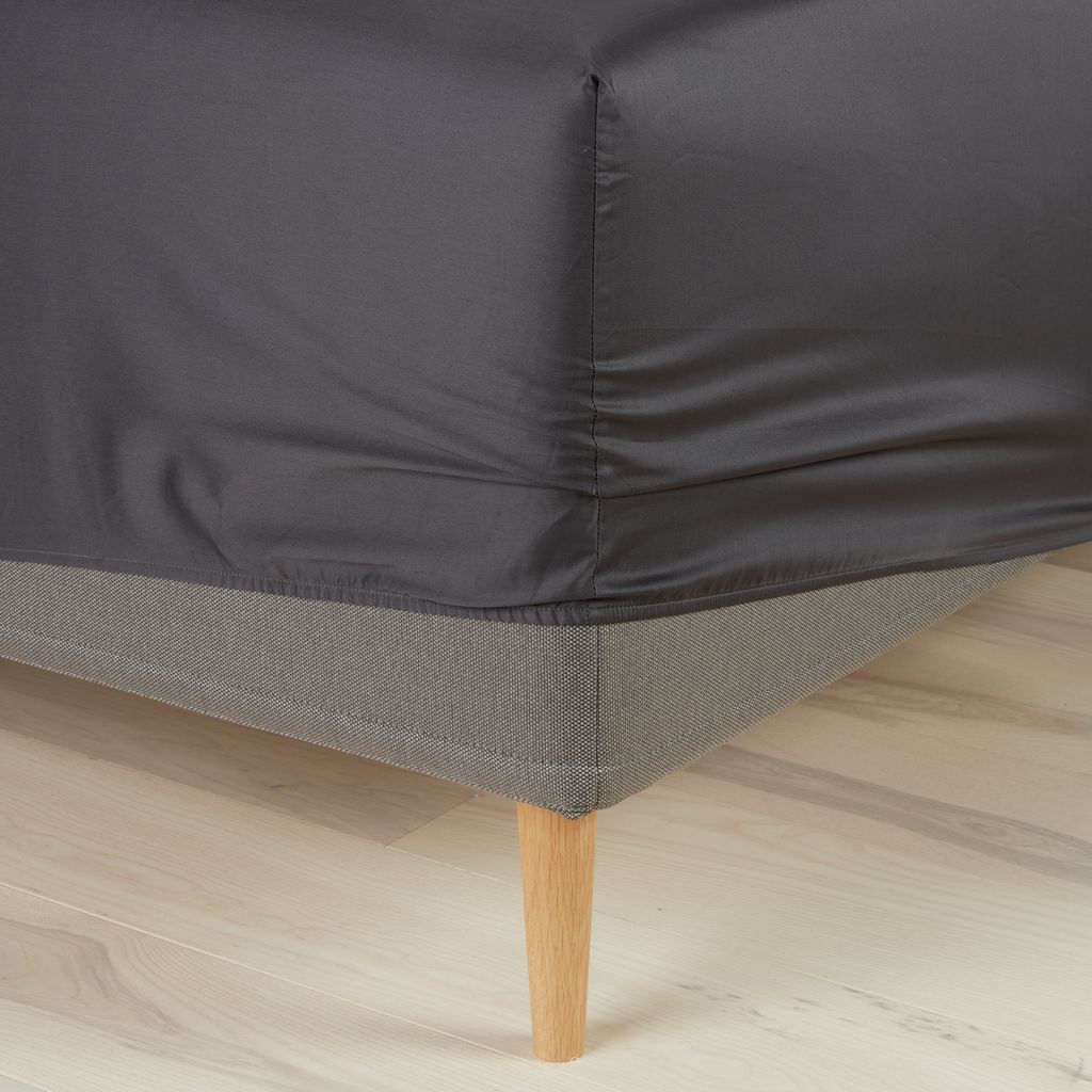 Sateen Fitted sheet TINE Super King grey JYSK
