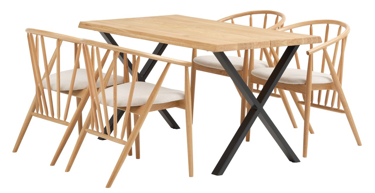 ROSKILDE L140 eiche + 4 ARNBORG eiche | JYSK