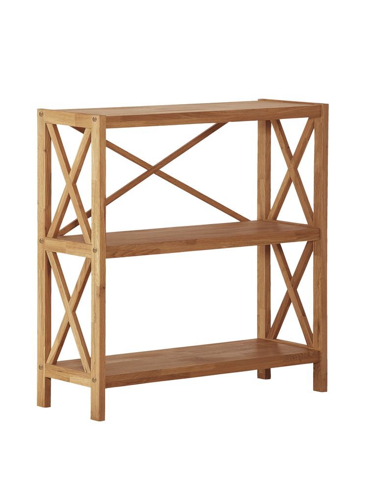 Shelving unit JANNERUP wide 3 shlv. oak | JYSK