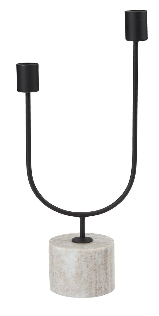 Candlestick KURT W15xL7xH33cm black JYSK