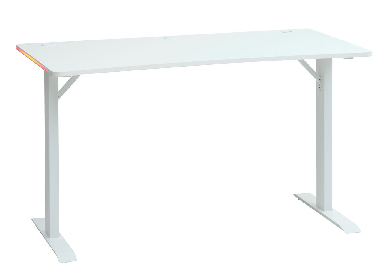 Bureau Gaming pour les Gamers Blanc - Gaming Desk 132 x 65 cm