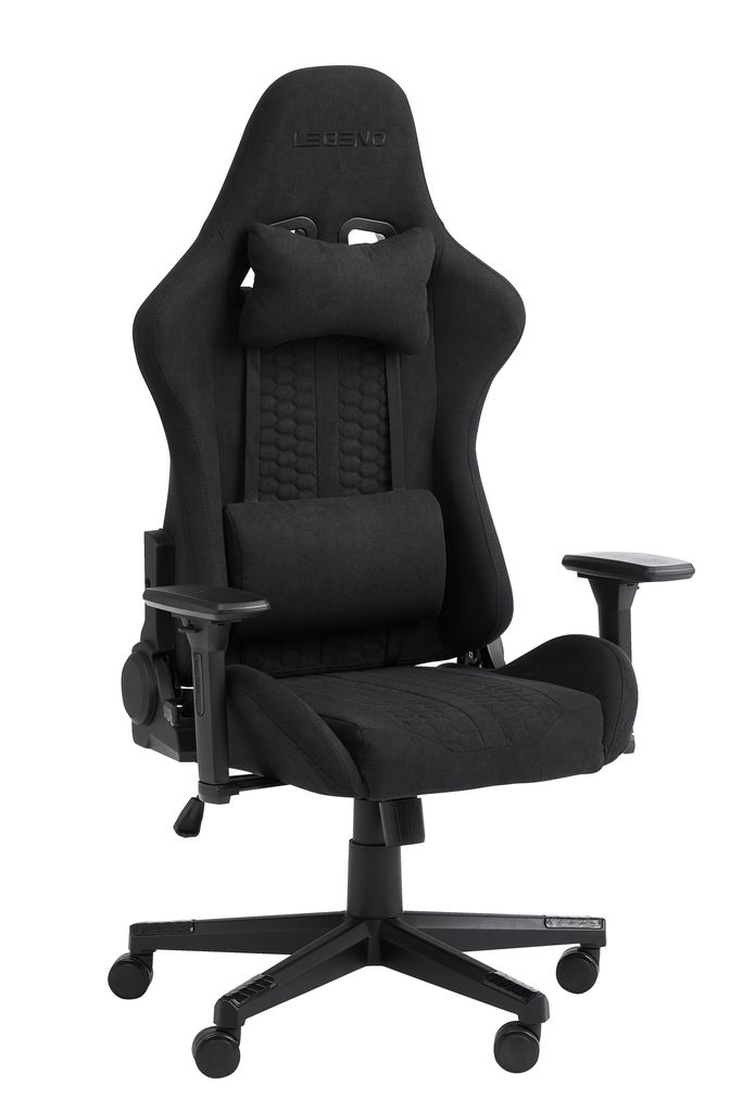 GAMER - Fauteuil Gaming Tissu Noir et Rouge