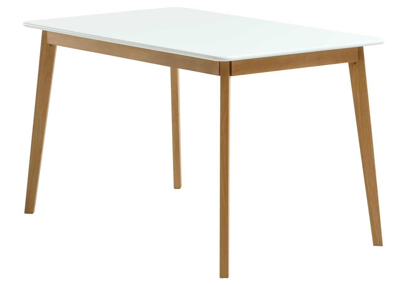 White and brown dining table