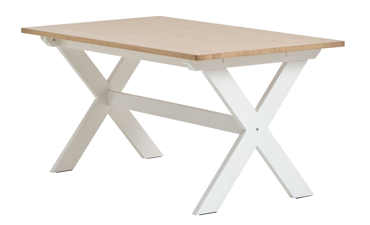 Mesa comedor blanca-natural 120 Cross