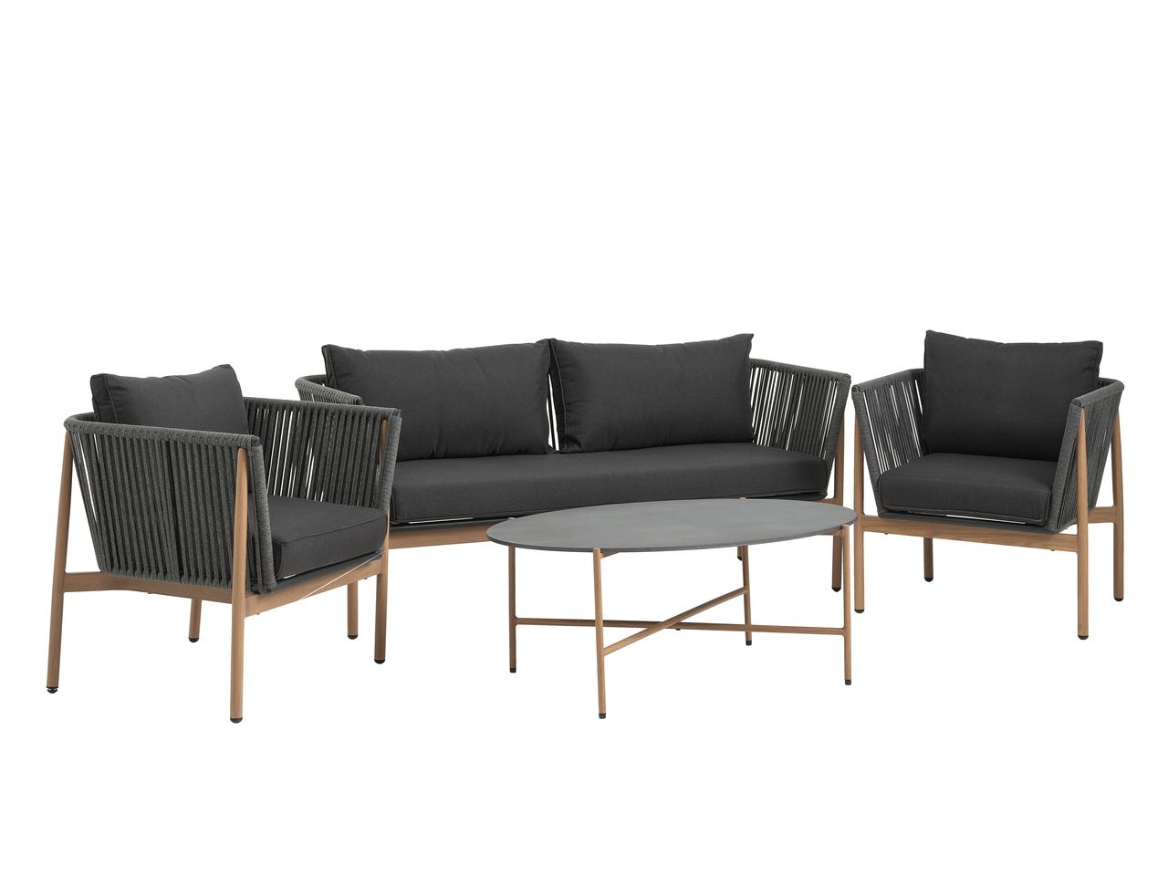 Lounge-Set BYMARKA 5 Personen schnelltrocknend grau | JYSK