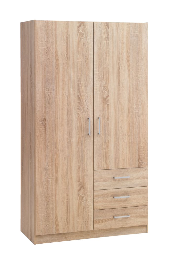 Wardrobe HAGENDRUP 2doors 3drawers oak JYSK Wardrobe HAGENDRUP 2doors 3drawers oak JYSK