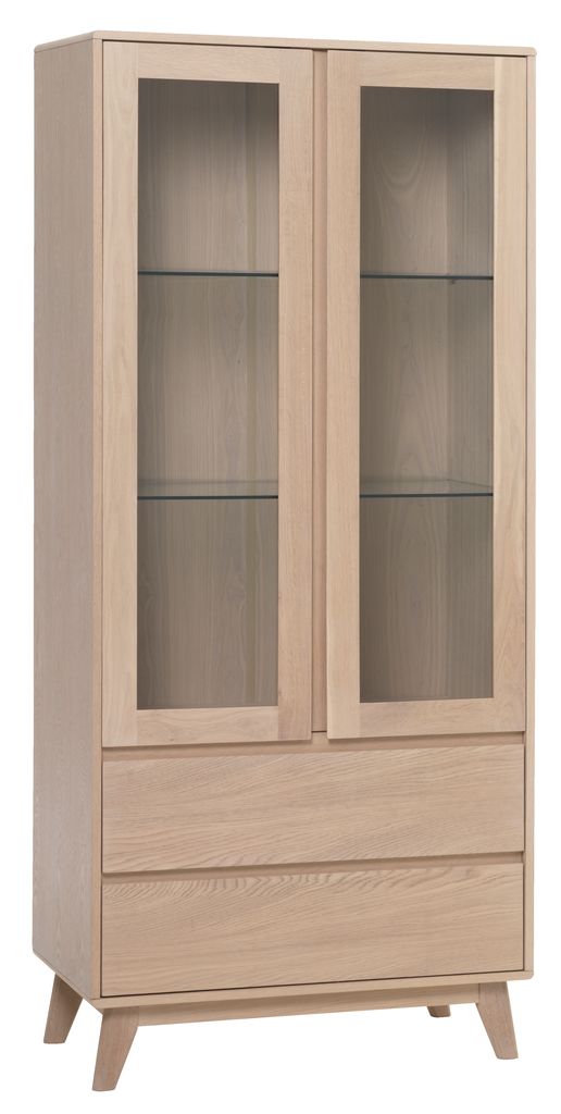 Display cabinet  KALBY 2 door 2 drw oak JYSK 