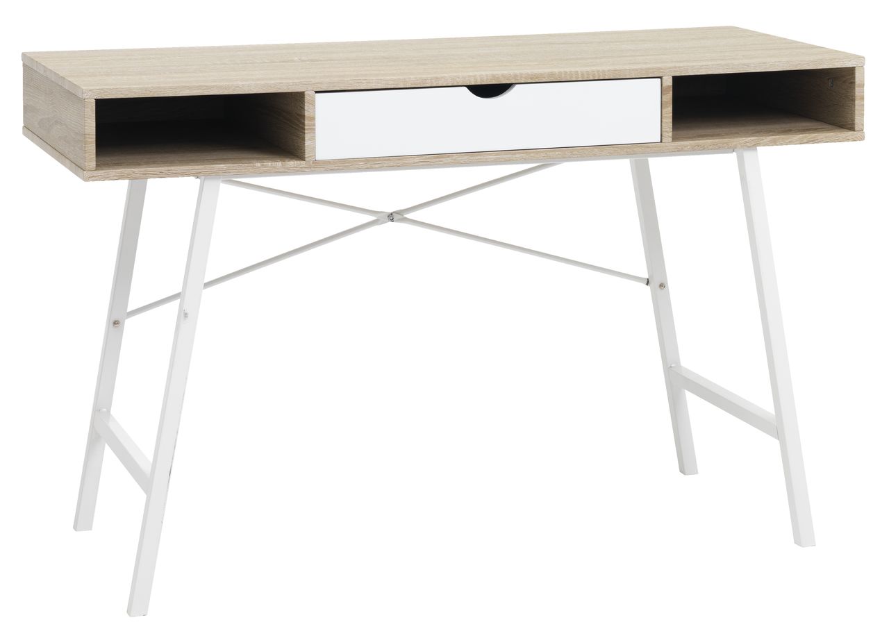 Brown and white desk