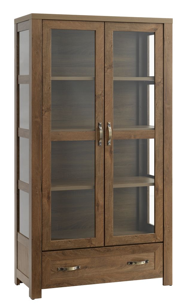 Display cabinet  JUNGEN 2 door 1 drw oak JYSK 