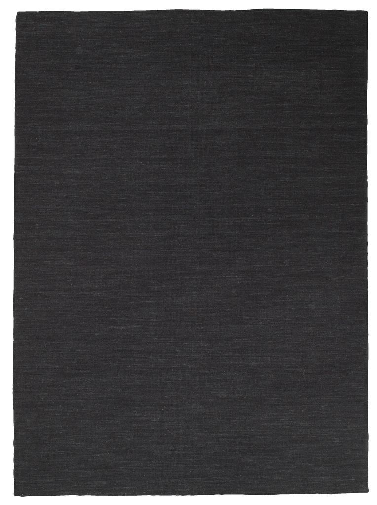 Black wool rug