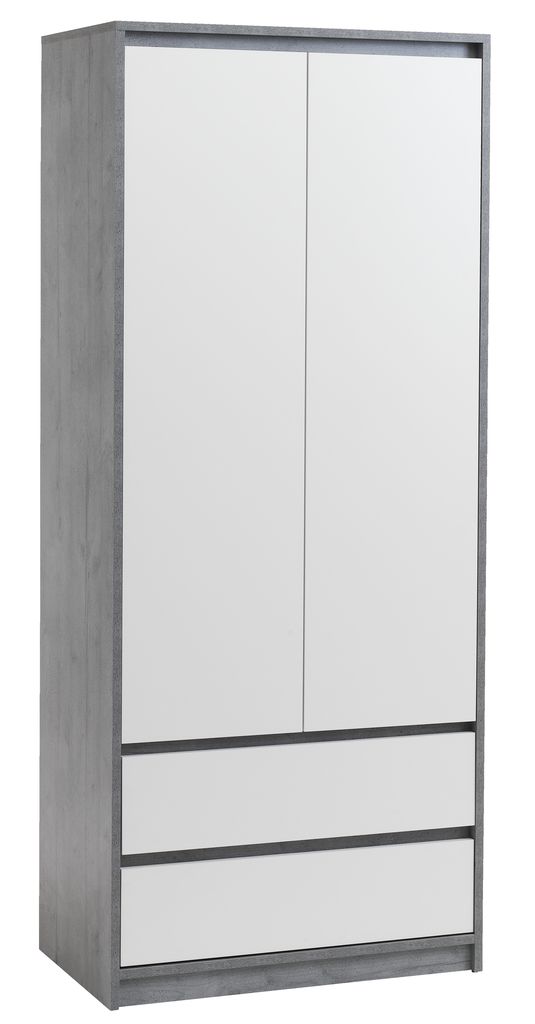 Leegte radiator lobby Kledingkast BILLUND 80x193 wit/beton | JYSK