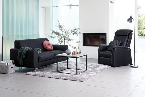 Sofa DAMHALE 3-Sitzer schwarz