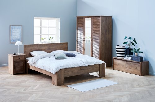 Cadru pat VEDDE 160x200 cu somieră stejar sălbatic