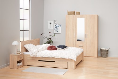 Estructura de cama HALD 180x200 roble claro