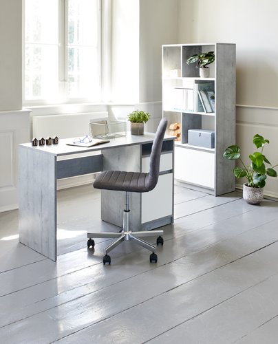 Desk BILLUND 53x120 white/concrete