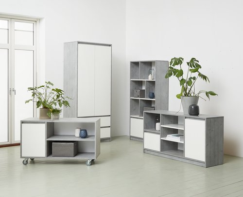 Wardrobe BILLUND 80x193 white/concrete