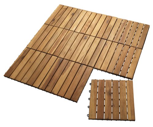 Deck tiles KNEKKAND W30xL30 wood pack of 9