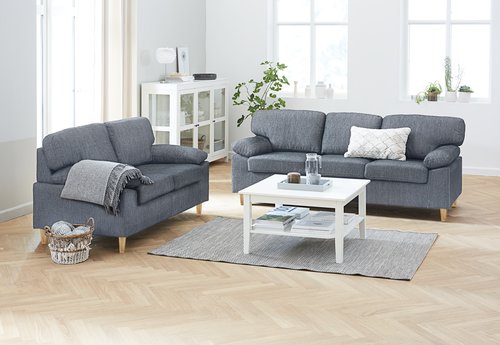 Soffgrupp GEDVED 3+2-sits grått tyg