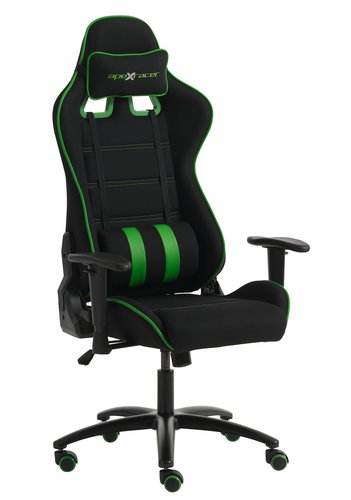 Gamer szék LAMDRUP fekete/zöld poliészter háló