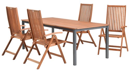 Tavolo YTTRUP L210/300 legno+4 sedie KAMSTRUP legno