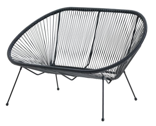 Loungesoffa UBBERUP 2-sits svart