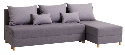 Разтегателен диван с разширение HAMPEN сив