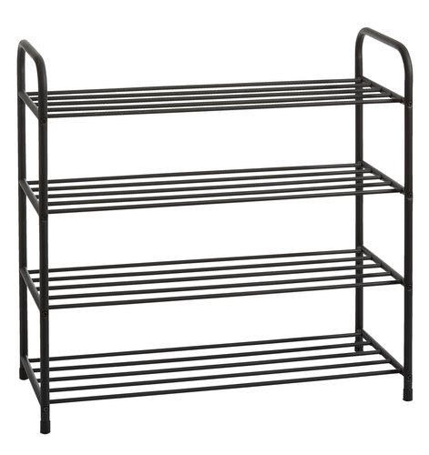 Shoe rack HALS 4 shelves black