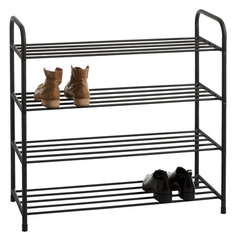 Shoe rack HALS 4 shelves black