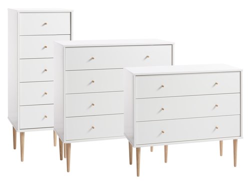 3 drawer chest IDOMLUND wide white/oak