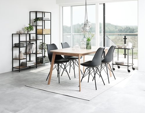 Dining chair KLARUP black faux leather/black | JYSK