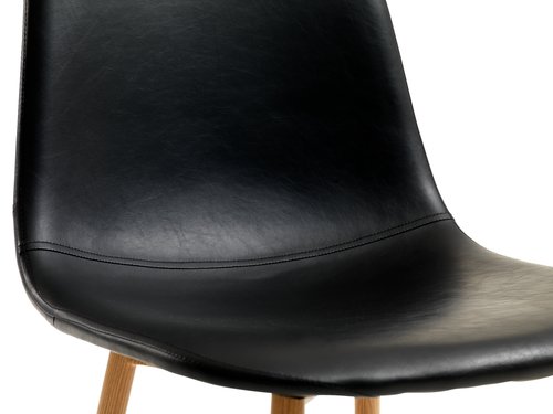 Trpezarijska stolica JONSTRUP crna umjetna koža/boja hrasta