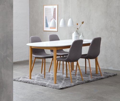 Esstisch EGENS 90x190/270 weiß JYSK