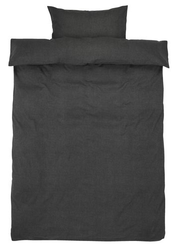 Parure de lit en flanelle VITA 160x210 gris foncé