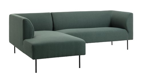 Καναπές με σεζλόνγκ KARE αρ. σκούρο πράσινο
