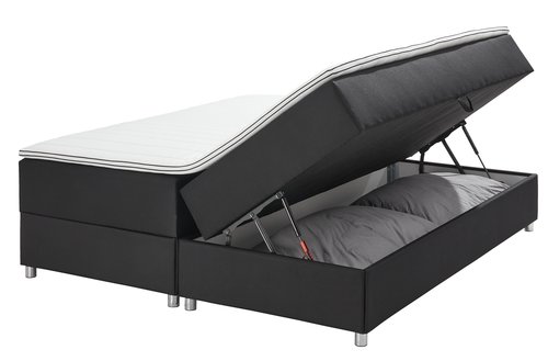 Boxspring posteľ 180x200 PLUS C40 s úložným pr. Čierna-07