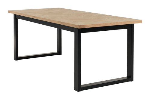 Étkezőasztal AGERSKOV 90x200 tölgy/fek.