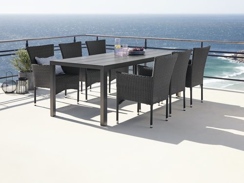 Table de jardin MADERUP l90xL205 noir | JYSK