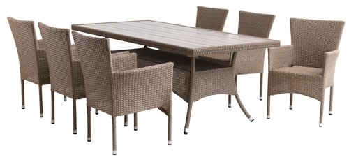 STRIB L200 table natural + 4 AIDT chair natural